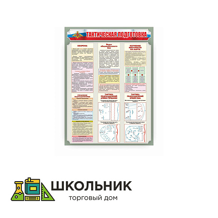 Стенд «Тактическая подготовка» Размер 900х1200 мм пластик 3 мм